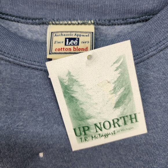NWT VTG Lee Sweatshirt Unisex XL Blue “Let It Snow” Embroidered Winter Holiday - Picture 7 of 12